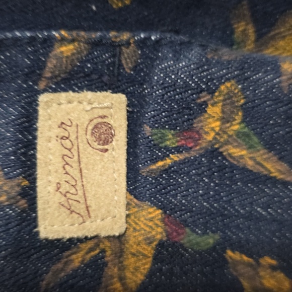 Humor Mens Duck Print Denim Shorts Sweden Cargo Pockets Hunting Sz L EUC - Picture 4 of 15